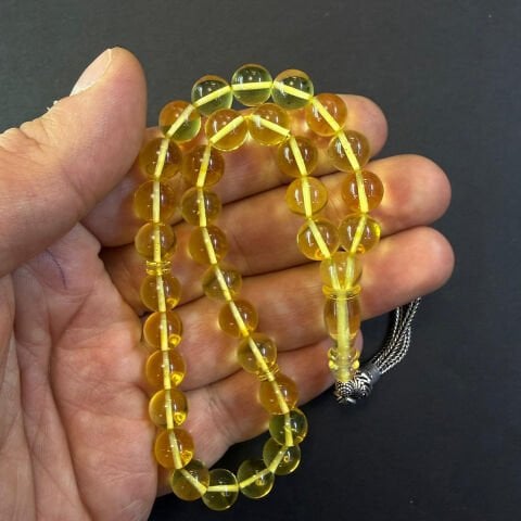 Şeffaf Kaliningrad Damla Kehribar Tespih 8,5 (mm)-1