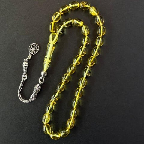 Şeffaf Kaliningrad Damla Kehribar Tespih 6*8 (mm)