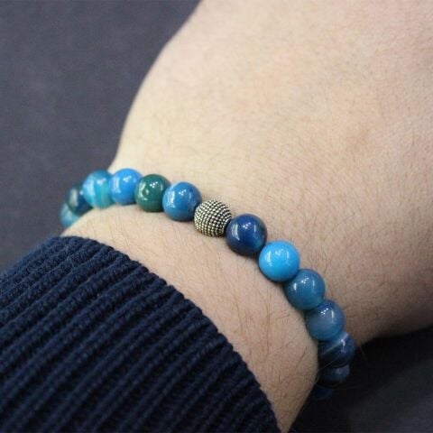 Açık Mavi Akik Bileklik