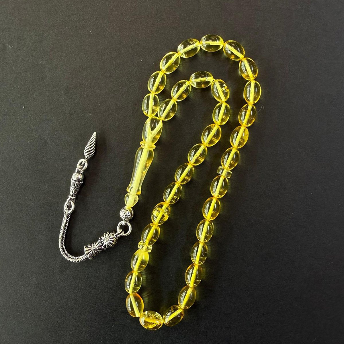 Şeffaf Kaliningrad Damla Kehribar Tespih 6*8 (mm)-2