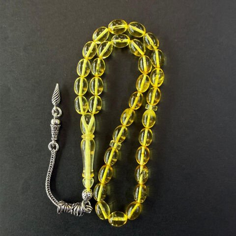 Şeffaf Kaliningrad Damla Kehribar Tespih 6*8 (mm)-2