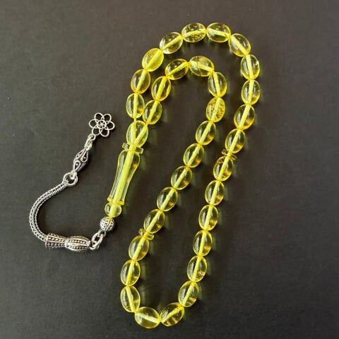 Şeffaf Kaliningrad Damla Kehribar Tespih 6*8 (mm)-3