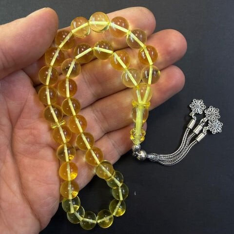 Şeffaf Kaliningrad Damla Kehribar Tespih 9 (mm)