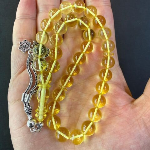 Şeffaf Kaliningrad Damla Kehribar Tespih 9 (mm)