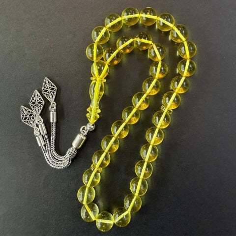 Şeffaf Kaliningrad Damla Kehribar Tespih 9 (mm)-1