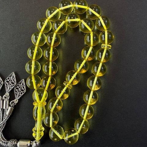 Şeffaf Kaliningrad Damla Kehribar Tespih 9 (mm)-1