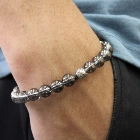 Füme Aura Kuvars Doğal Taş Bileklik