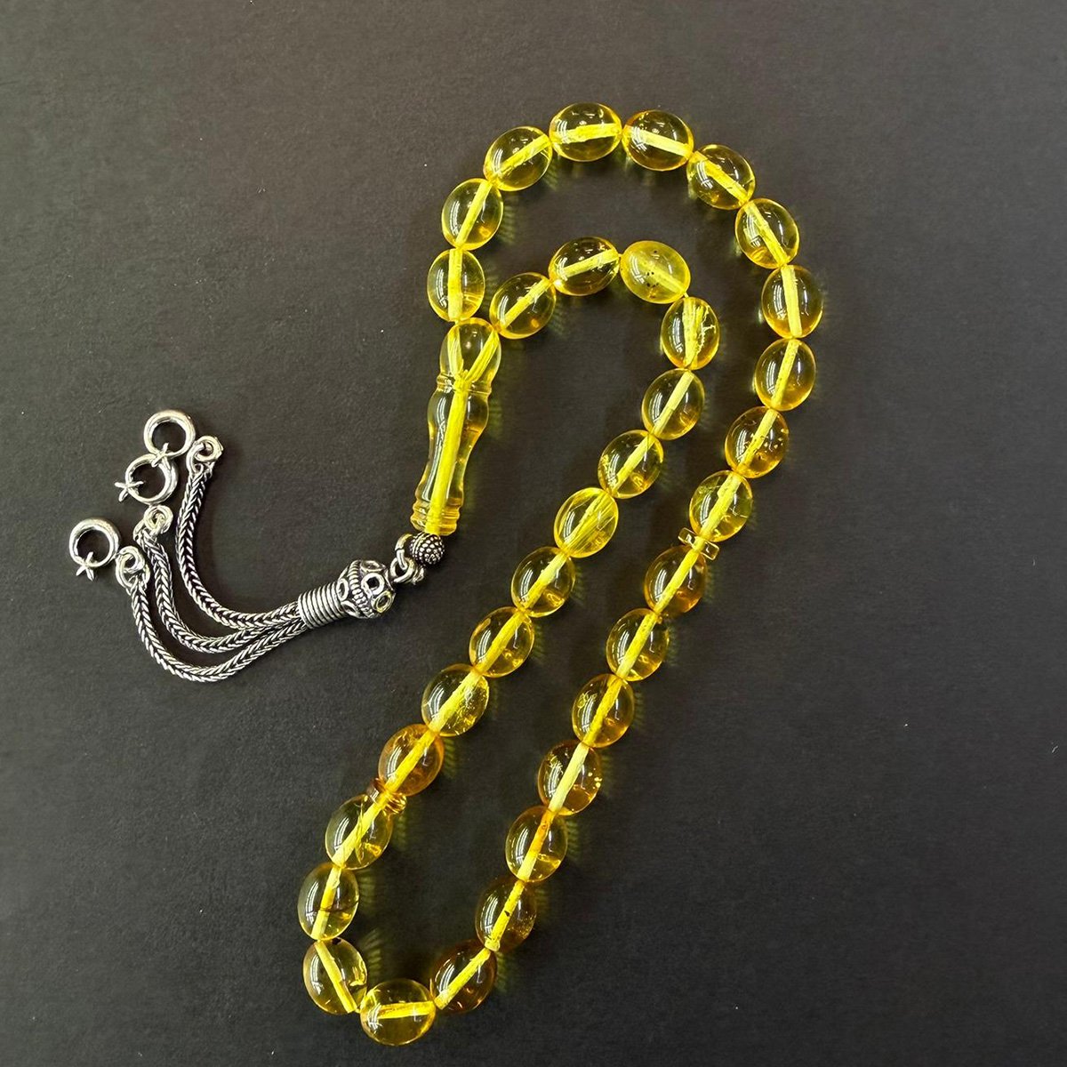 Şeffaf Kaliningrad Damla Kehribar Tespih 7*9 (mm)