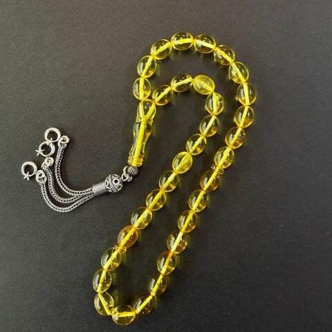 Şeffaf Kaliningrad Damla Kehribar Tespih 7*9 (mm)