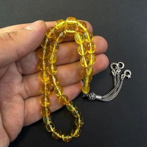 Şeffaf Kaliningrad Damla Kehribar Tespih 7*9 (mm)