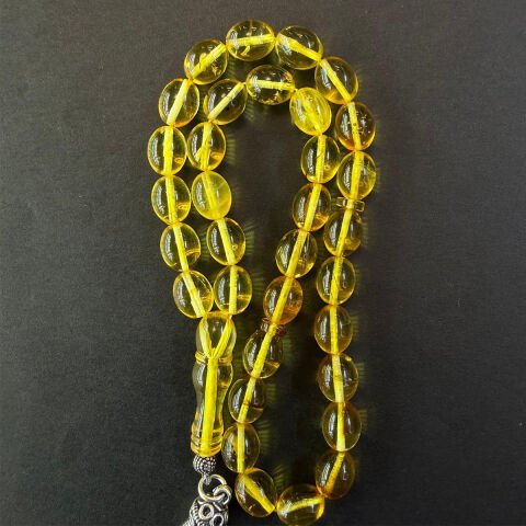 Şeffaf Kaliningrad Damla Kehribar Tespih 7*9 (mm)