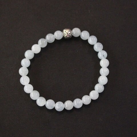 Aquamarin Doğal Taş Bileklik 6 (mm)