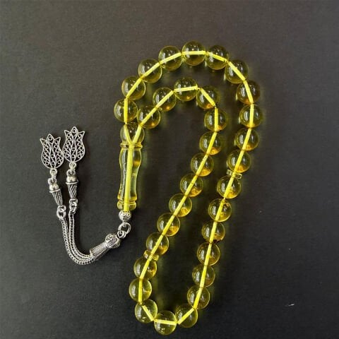 Şeffaf Kaliningrad Damla Kehribar Tespih 9 (mm)-1