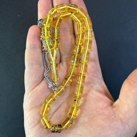 Şeffaf Kaliningrad Damla Kehribar Tespih 7*10.5 (mm)