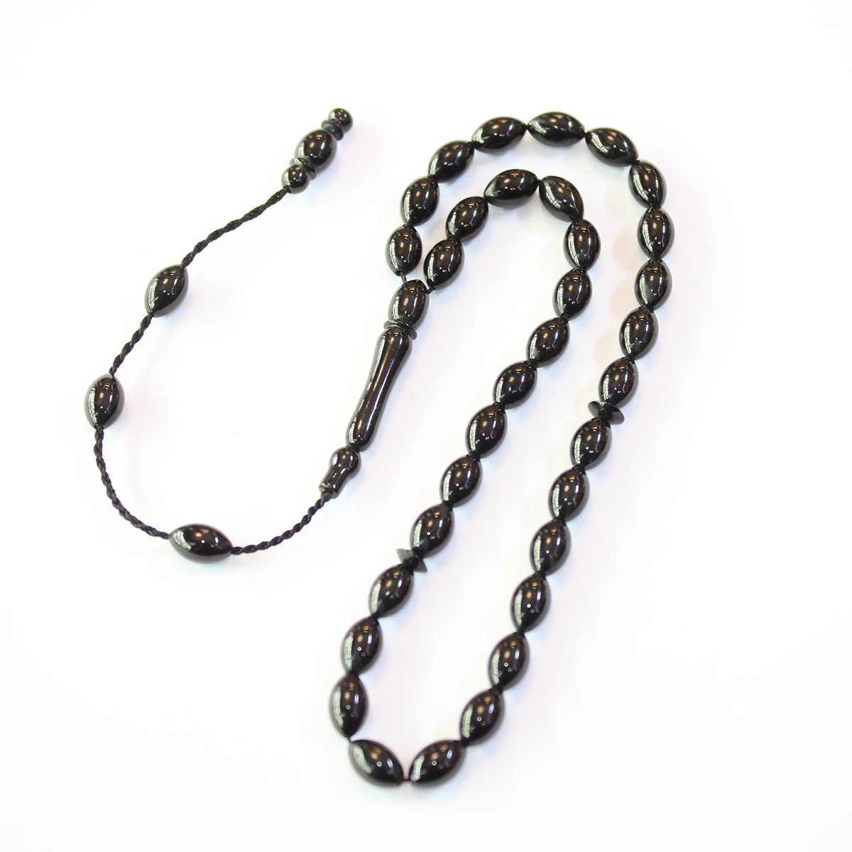 Sistem Püsküllü Oltu Taşı Tespih 6*9,5 (mm)