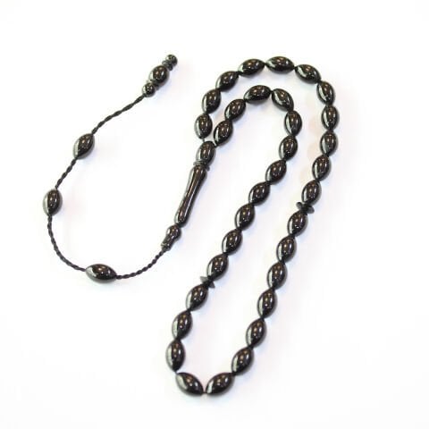 Sistem Püsküllü Oltu Taşı Tespih 6*9,5 (mm)