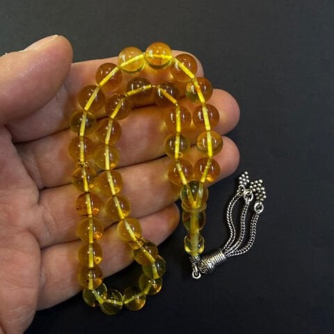 Şeffaf Kaliningrad Damla Kehribar Tespih 8.5 (mm)-1