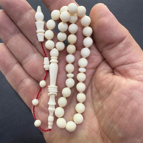 Yerli Atölye İşçiliği Fildişi Tespih İstanbul Kesim 7*7,3 (mm)