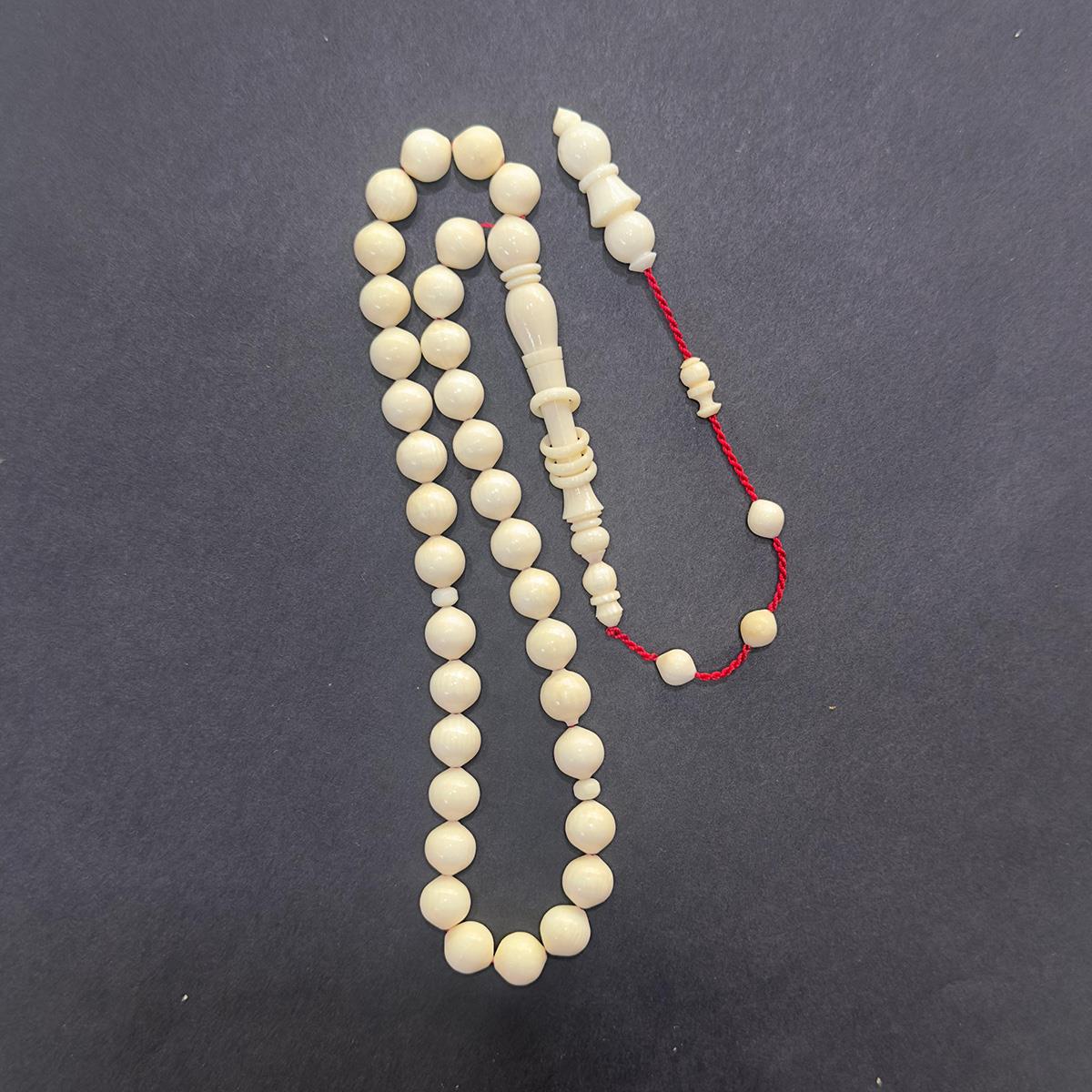 Yerli Atölye İşçiliği Fildişi Tespih İstanbul Kesim 7*7.3 (mm)