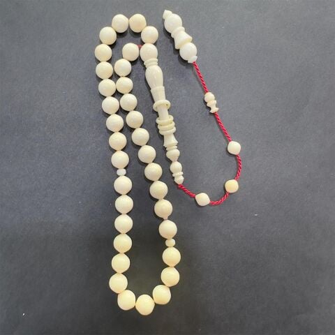 Yerli Atölye İşçiliği Fildişi Tespih İstanbul Kesim 7*7.3 (mm)