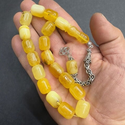 Maskot Kaliningrad Damla Kehribar Kapsül Tespih 12*15 (mm)