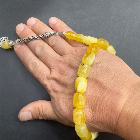 Maskot Kaliningrad Damla Kehribar Kapsül Tespih 12*15 (mm)