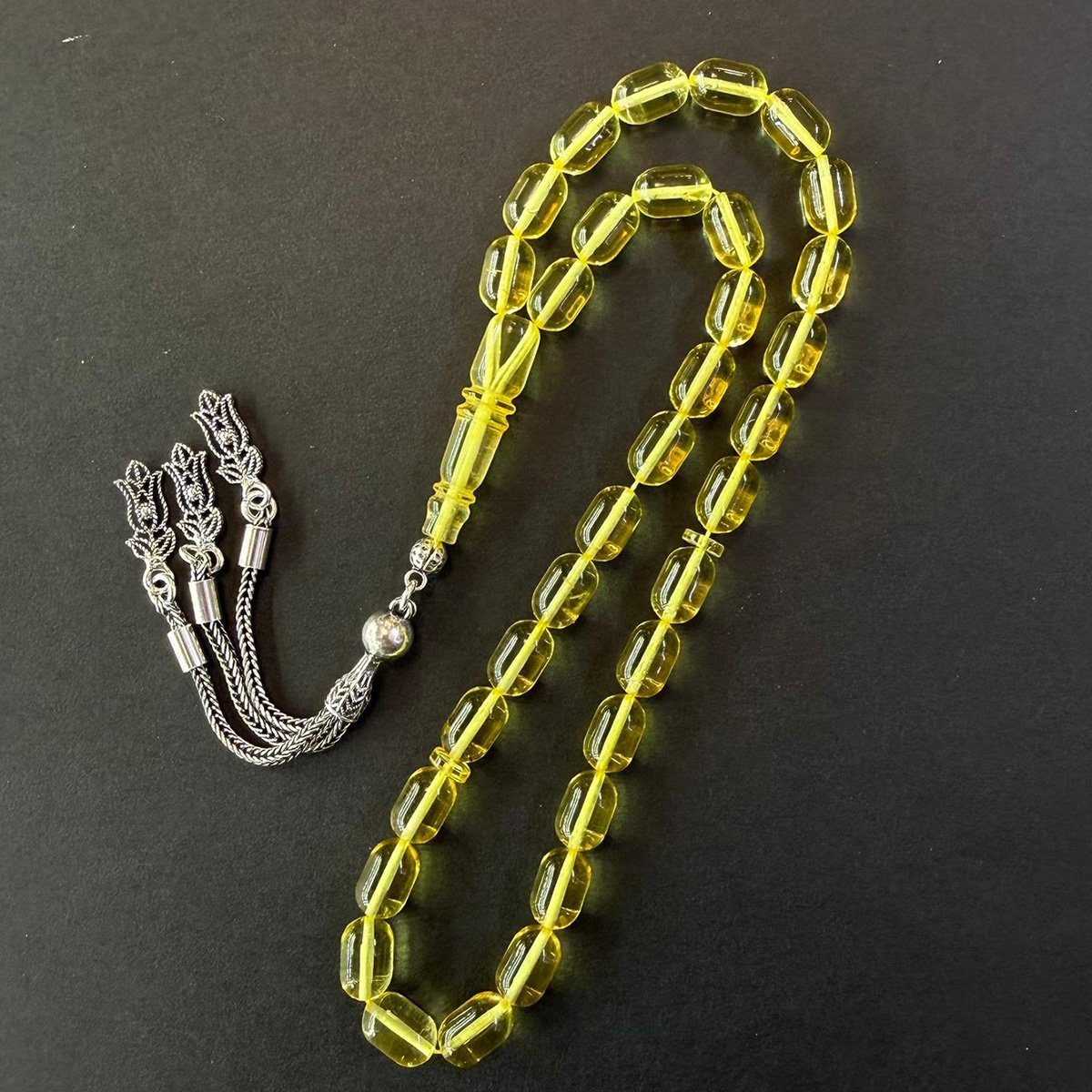 Şeffaf Kaliningrad Damla Kehribar Tespih 6*9,5 (mm)-1