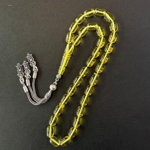 Şeffaf Kaliningrad Damla Kehribar Tespih 6*9,5 (mm)-1