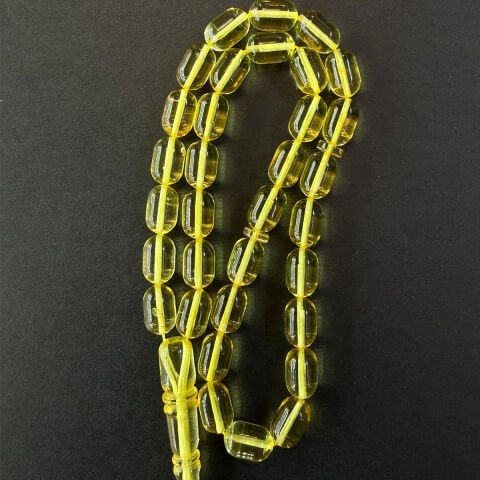 Şeffaf Kaliningrad Damla Kehribar Tespih 6*9,5 (mm)-1