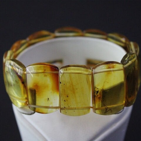 Haşere Fosilli Kaliningrad Damla Kehribar Bileklik 20 (gr)