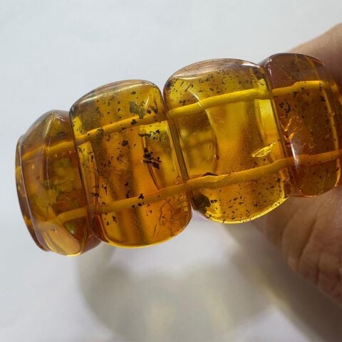 Haşere Fosilli Kaliningrad Damla Kehribar Bileklik