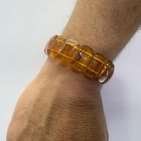 Haşere Fosilli Kaliningrad Damla Kehribar Bileklik