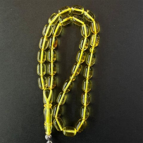 Şeffaf Kaliningrad Damla Kehribar Tespih 6*9,5 (mm)-2