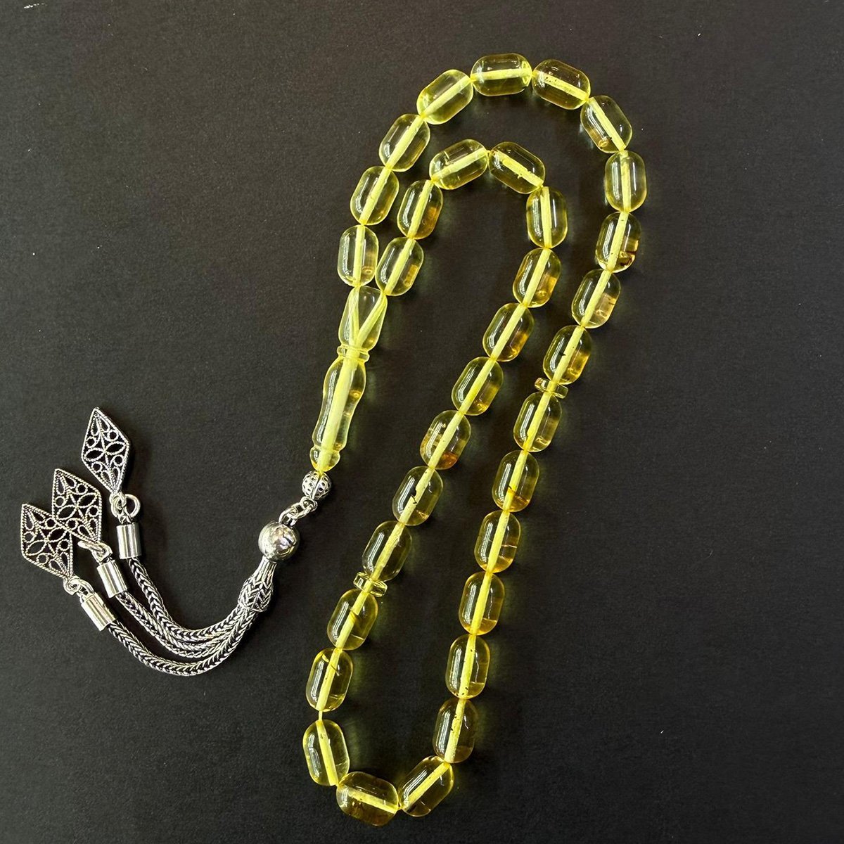 Şeffaf Kaliningrad Damla Kehribar Tespih 6*9,5 (mm)-3