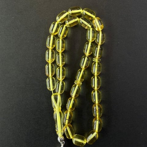 Şeffaf Kaliningrad Damla Kehribar Tespih 6*9,5 (mm)-3