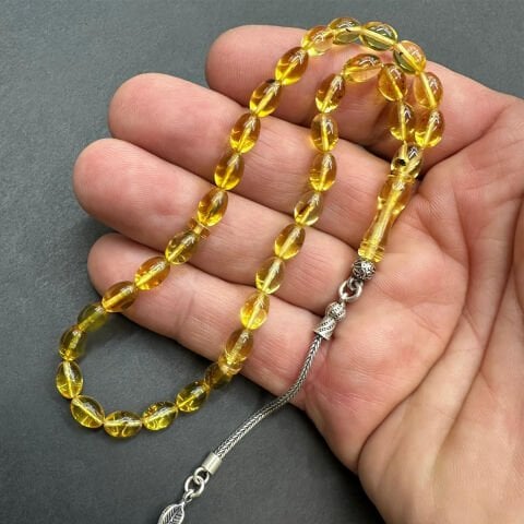 Şeffaf Kaliningrad Damla Kehribar Tespih 5,5*8 (mm)