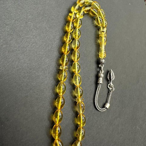 Şeffaf Kaliningrad Damla Kehribar Tespih 5,5*8 (mm)