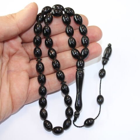 Yüsürü Siyah Mercan Tespih 8*11 (mm)