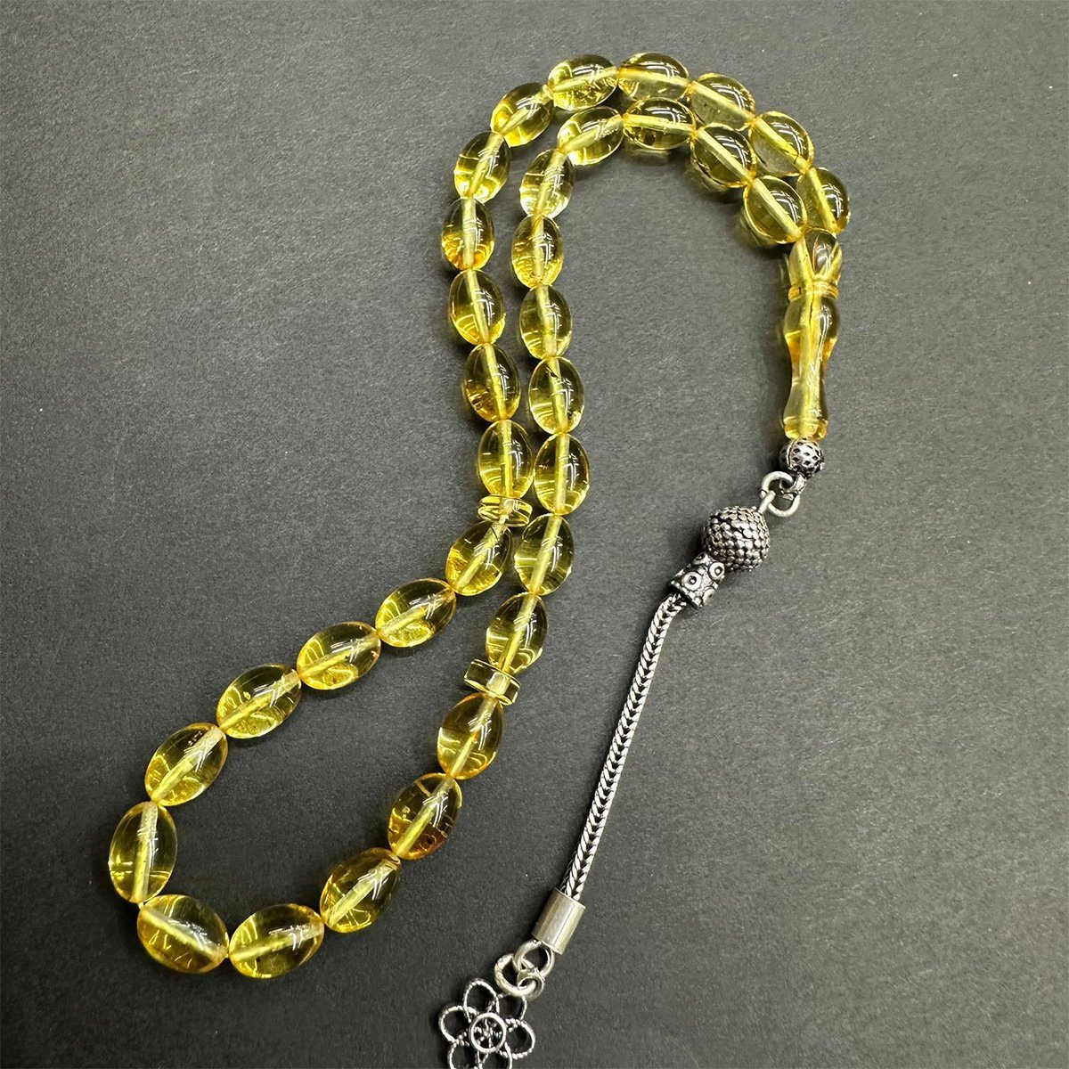 Şeffaf Kaliningrad Damla Kehribar Tespih 5,5*8 (mm)-1