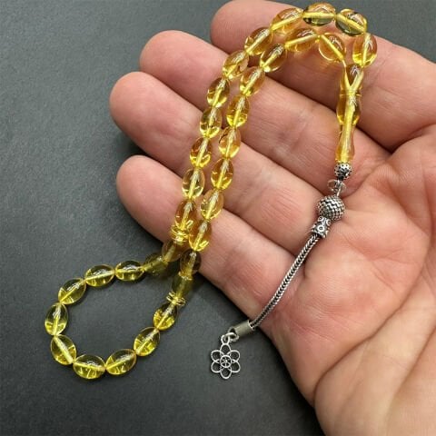 Şeffaf Kaliningrad Damla Kehribar Tespih 5,5*8 (mm)-1