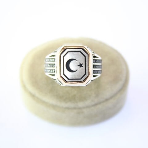 Ay Yıldız Gümüş Erkek Yüzük