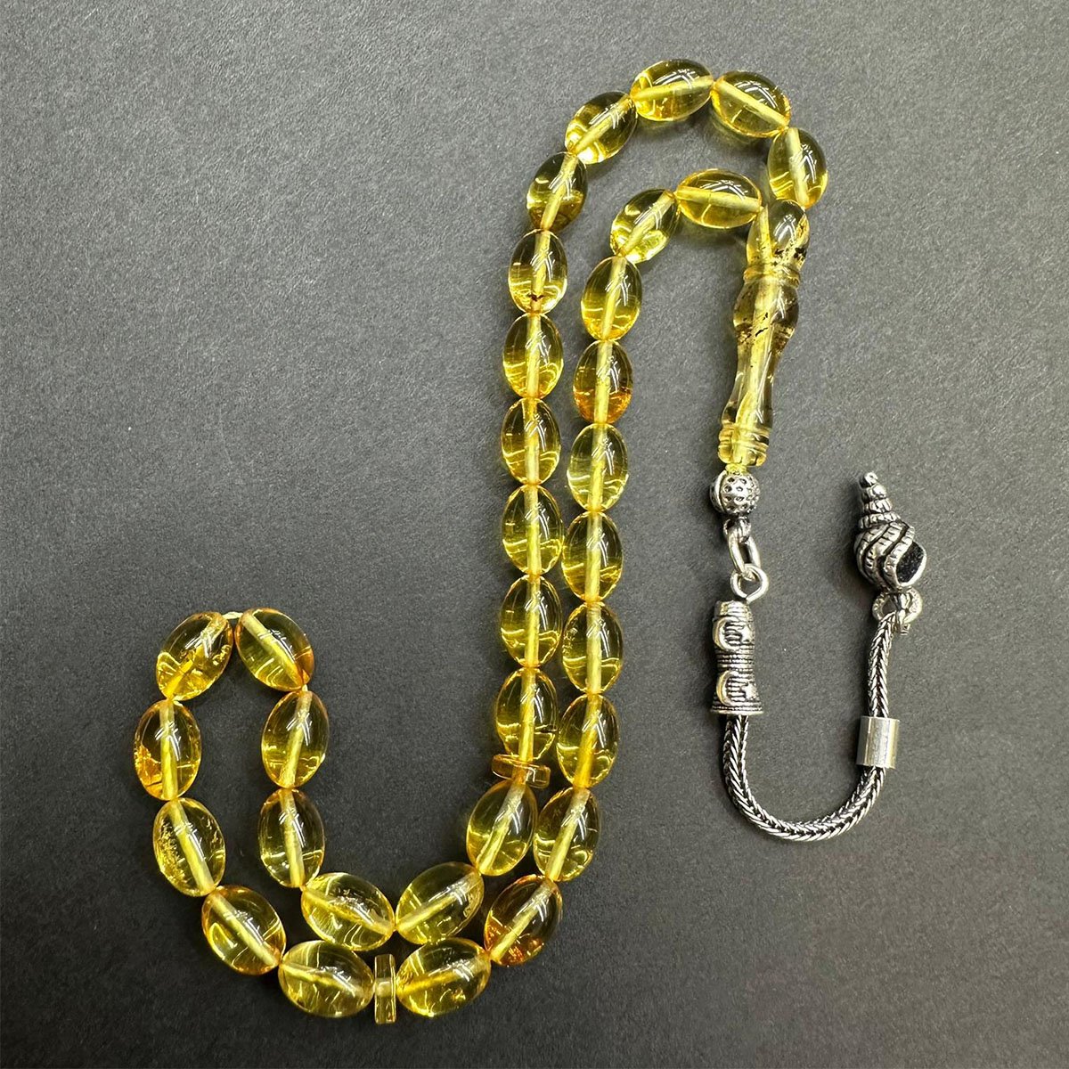 Şeffaf Kaliningrad Damla Kehribar Tespih 5,5*8 (mm)-2