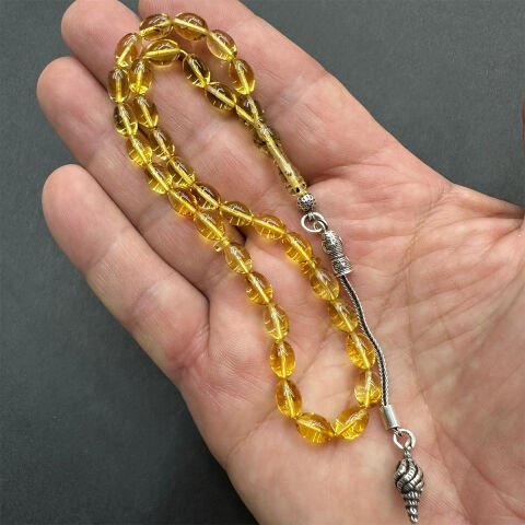 Şeffaf Kaliningrad Damla Kehribar Tespih 5,5*8 (mm)-2