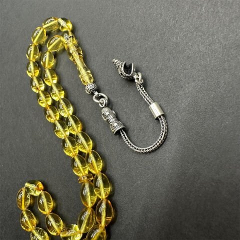 Şeffaf Kaliningrad Damla Kehribar Tespih 5,5*8 (mm)-2