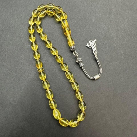 Şeffaf Kaliningrad Damla Kehribar Tespih 5,5*8 (mm)-3