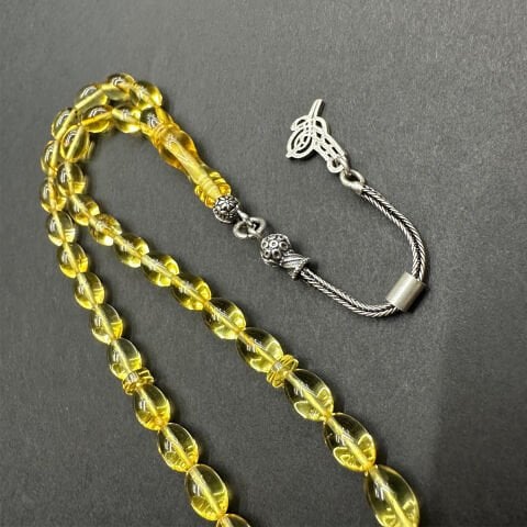 Şeffaf Kaliningrad Damla Kehribar Tespih 5,5*8 (mm)-3