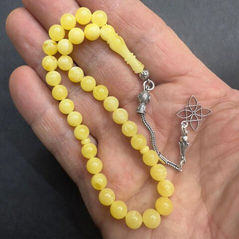 Kaliningrad Damla Kehribar Küre Tespih 6,5 (mm)-1