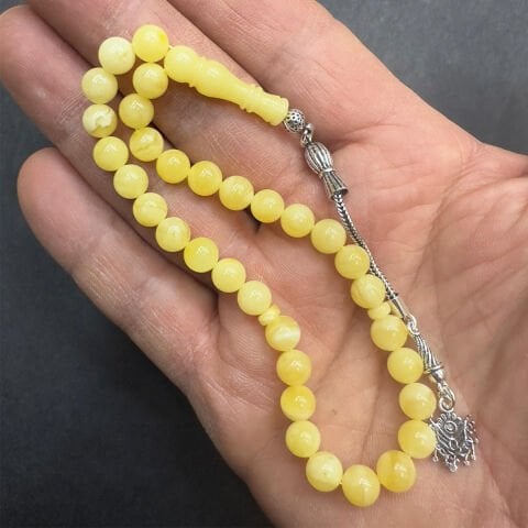 Kaliningrad Damla Kehribar Küre Tespih 6,5 (mm)-5