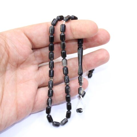 Siyah Koç Boynuzu Tespih Kapsül Kesim 5*8 (mm)