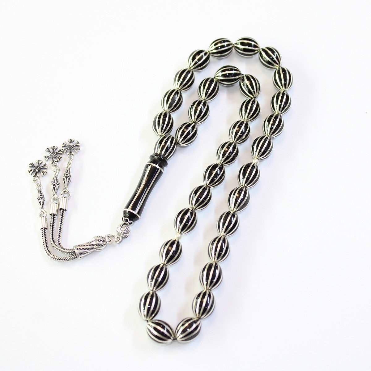 12 li Karpuz İşleme Oltu Taşı Tespih 8,5*11 (mm)